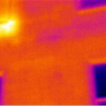Thermal Imaging: Heat from Radiator seens from outside of Gerogian house