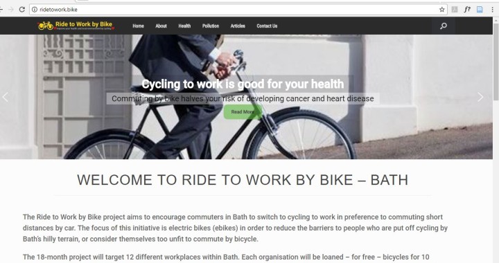 Ride To Work Electric Bike Website Snapshot